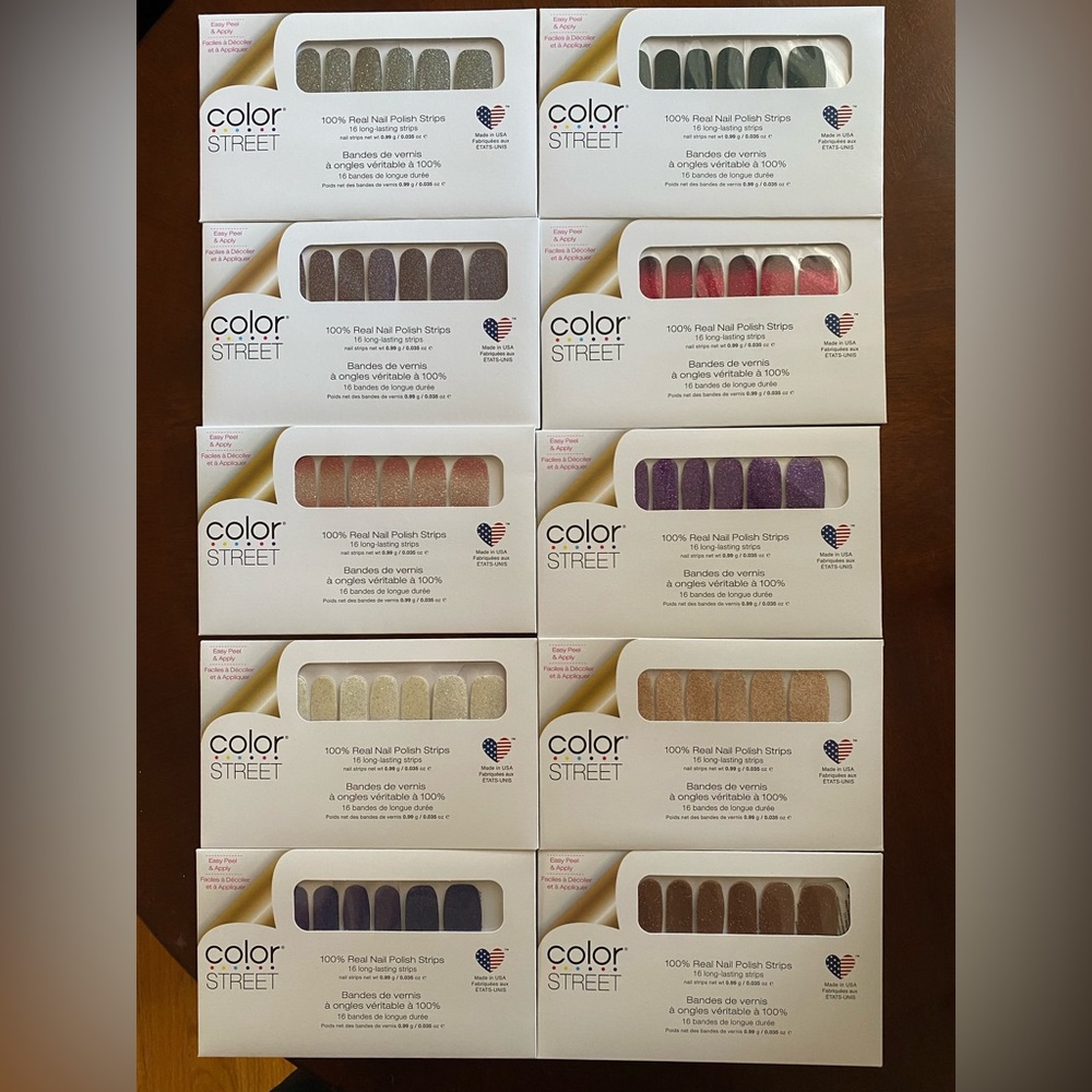 Bundle of 10 *NEW* Color Street Sparkle Mani Sets
